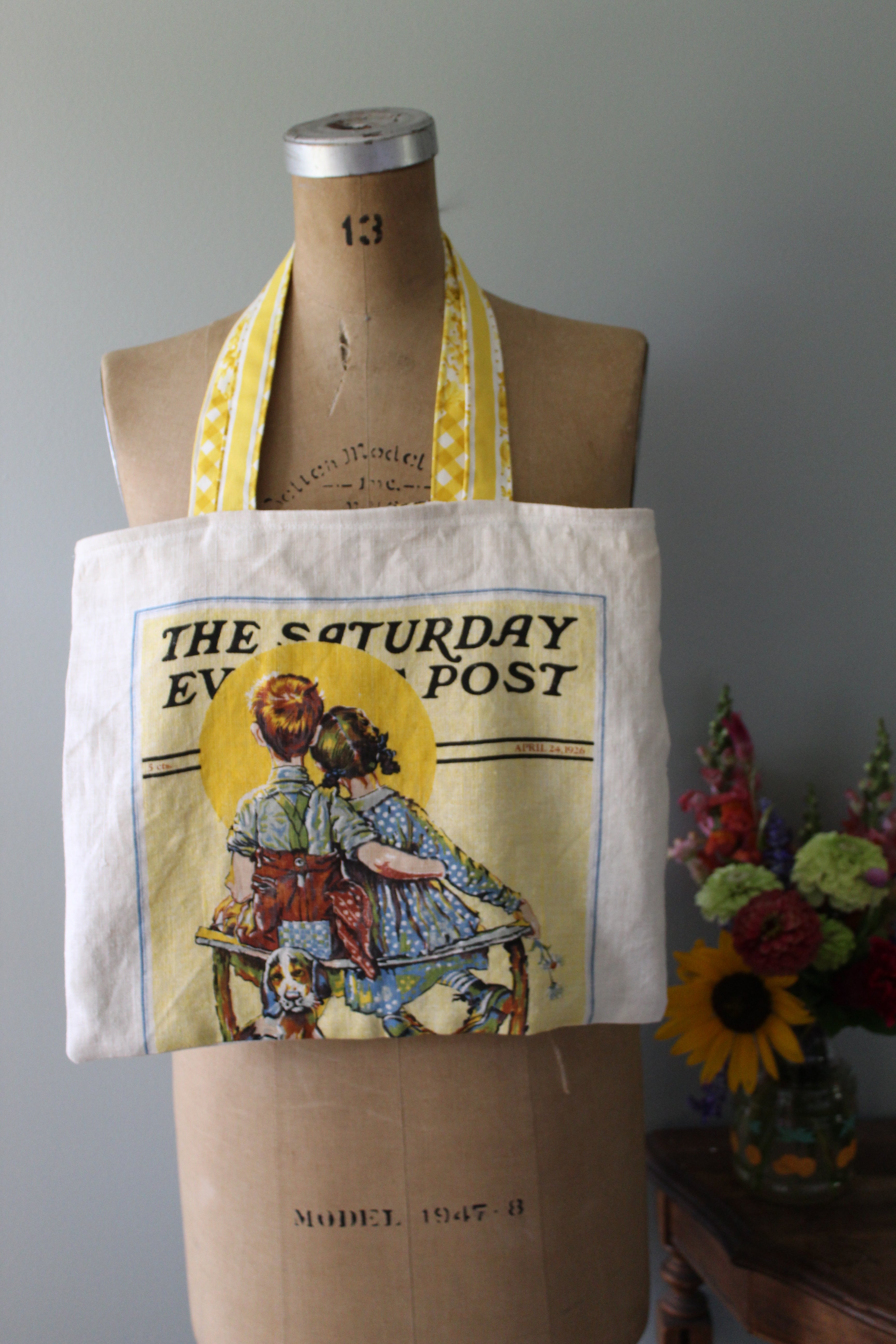 1979 Saturday Evening Post Tea Towel Tote | Ready to Ship