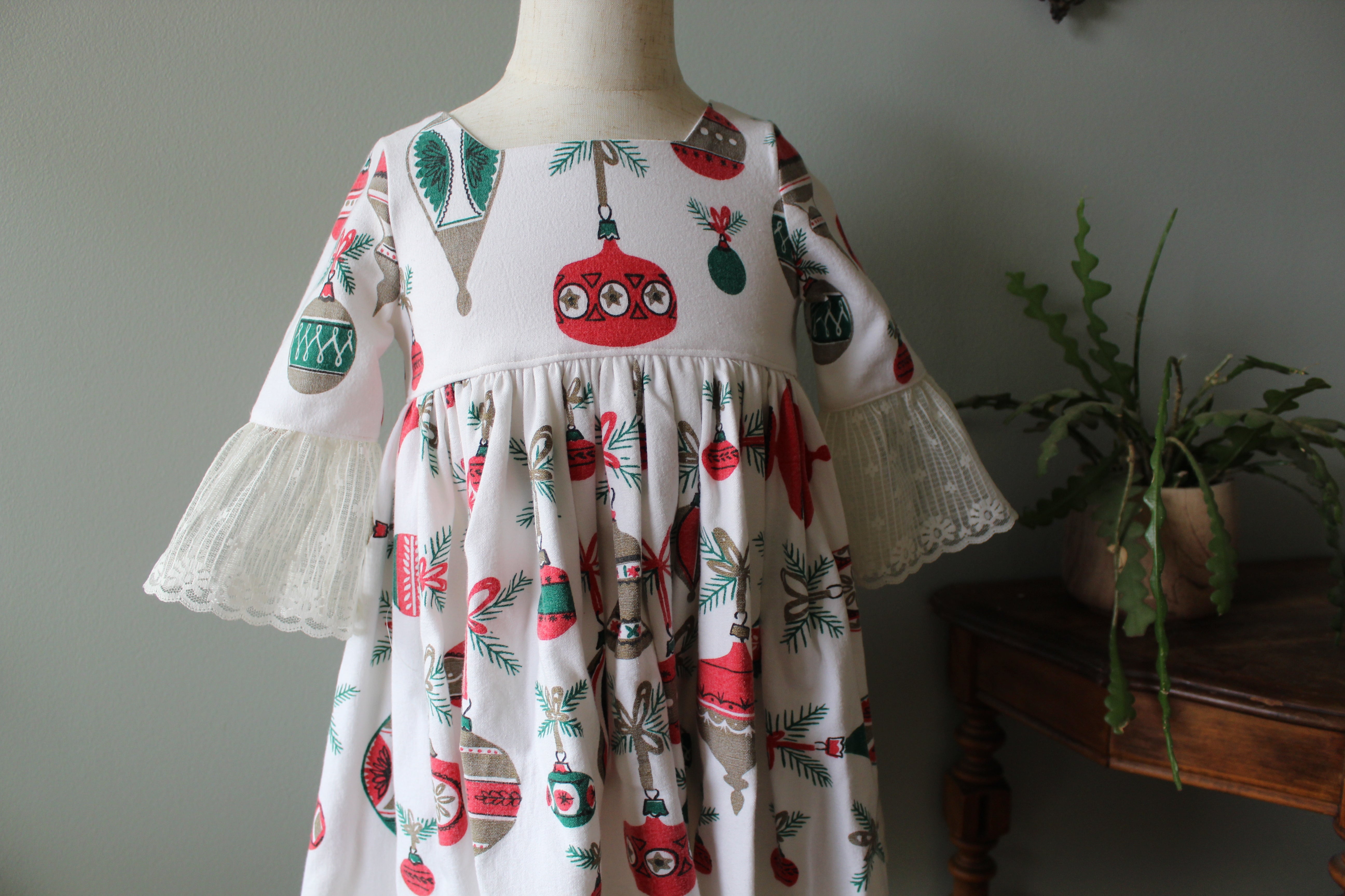 Merry Christmas Bell Sleeve Dress | Size 4T