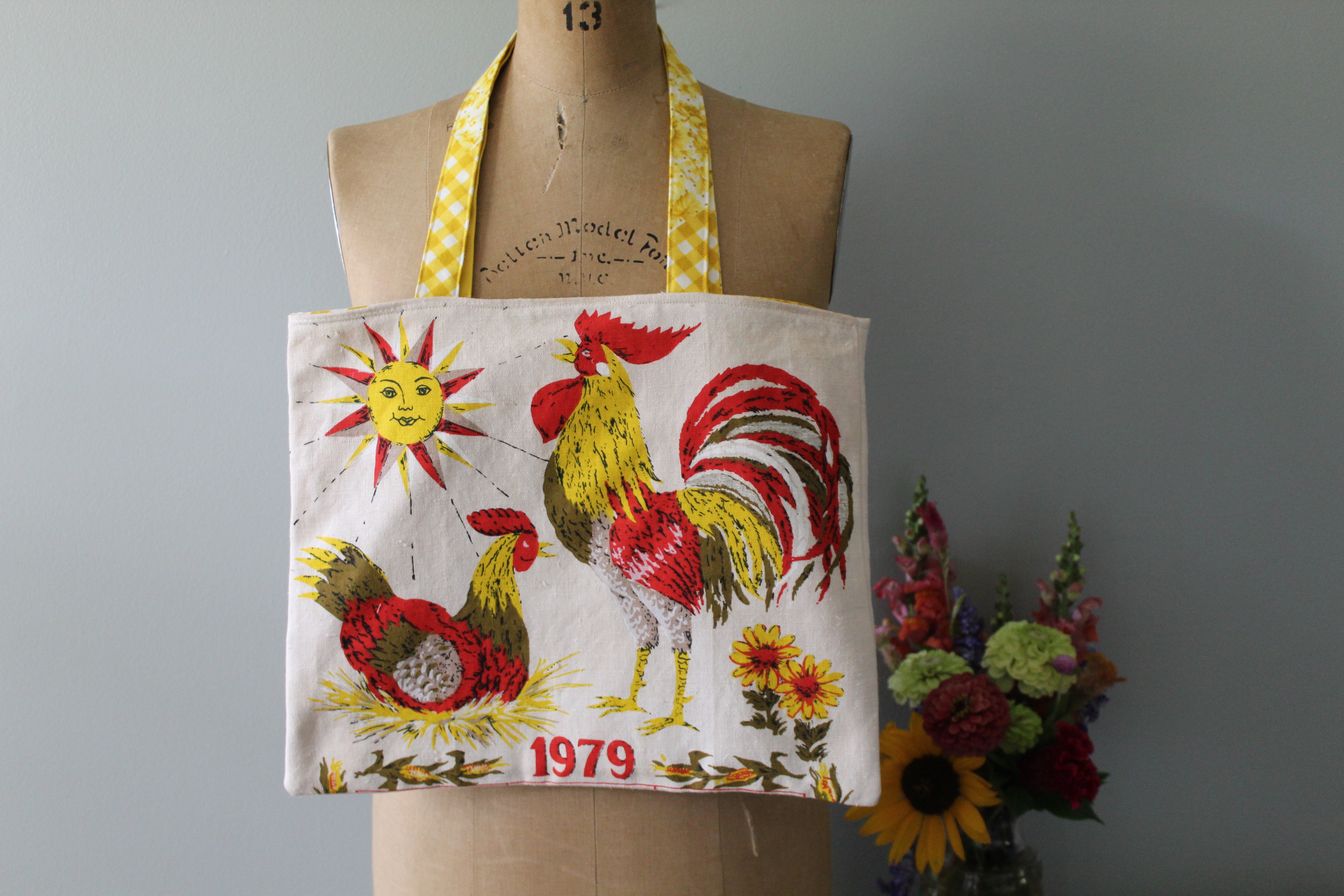 1979 Rooster Tea Towel Tote | Ready to Ship