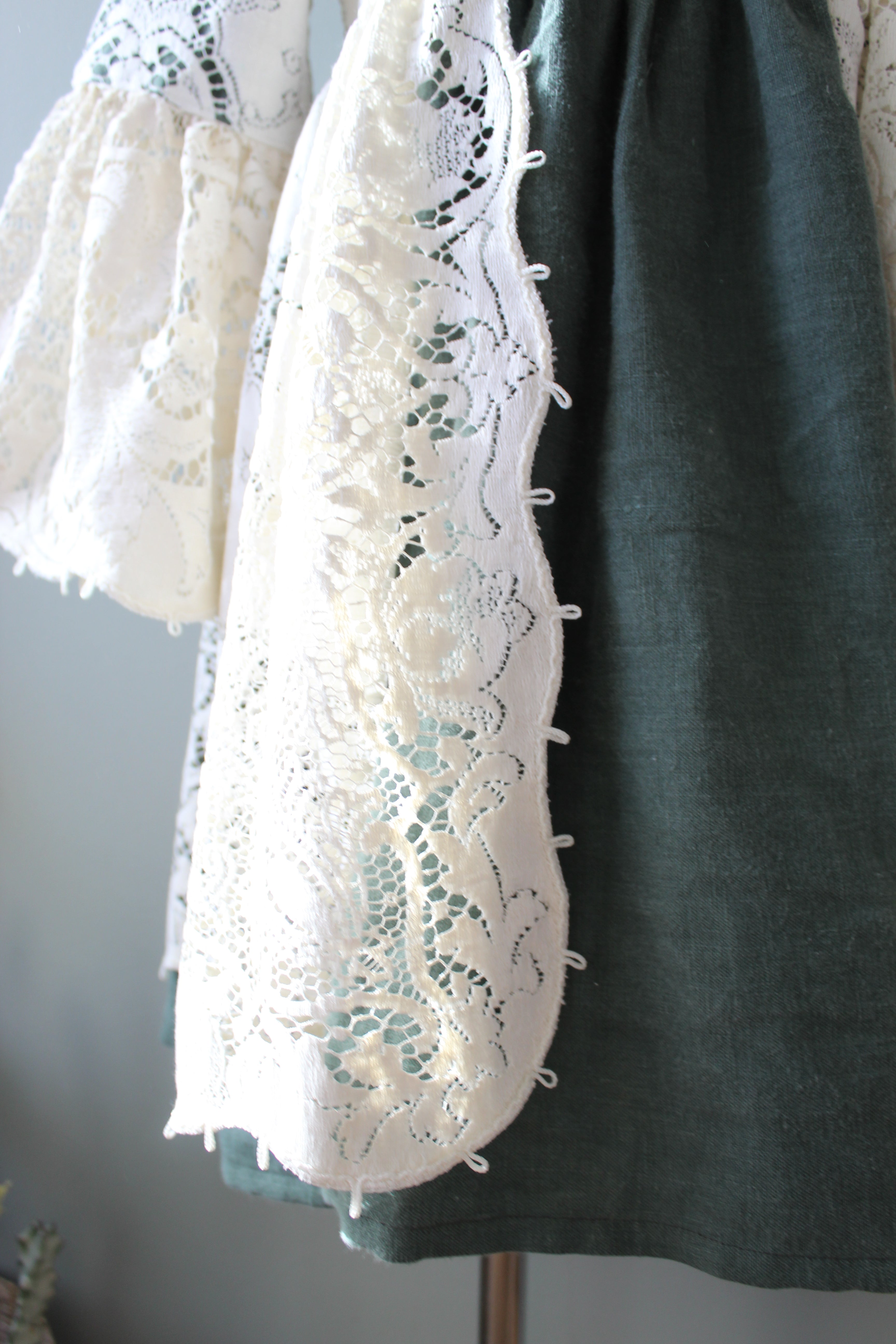 Melissa Linen and Lace Bell Sleeve Dress | Girls Size 7 | Ready to Ship