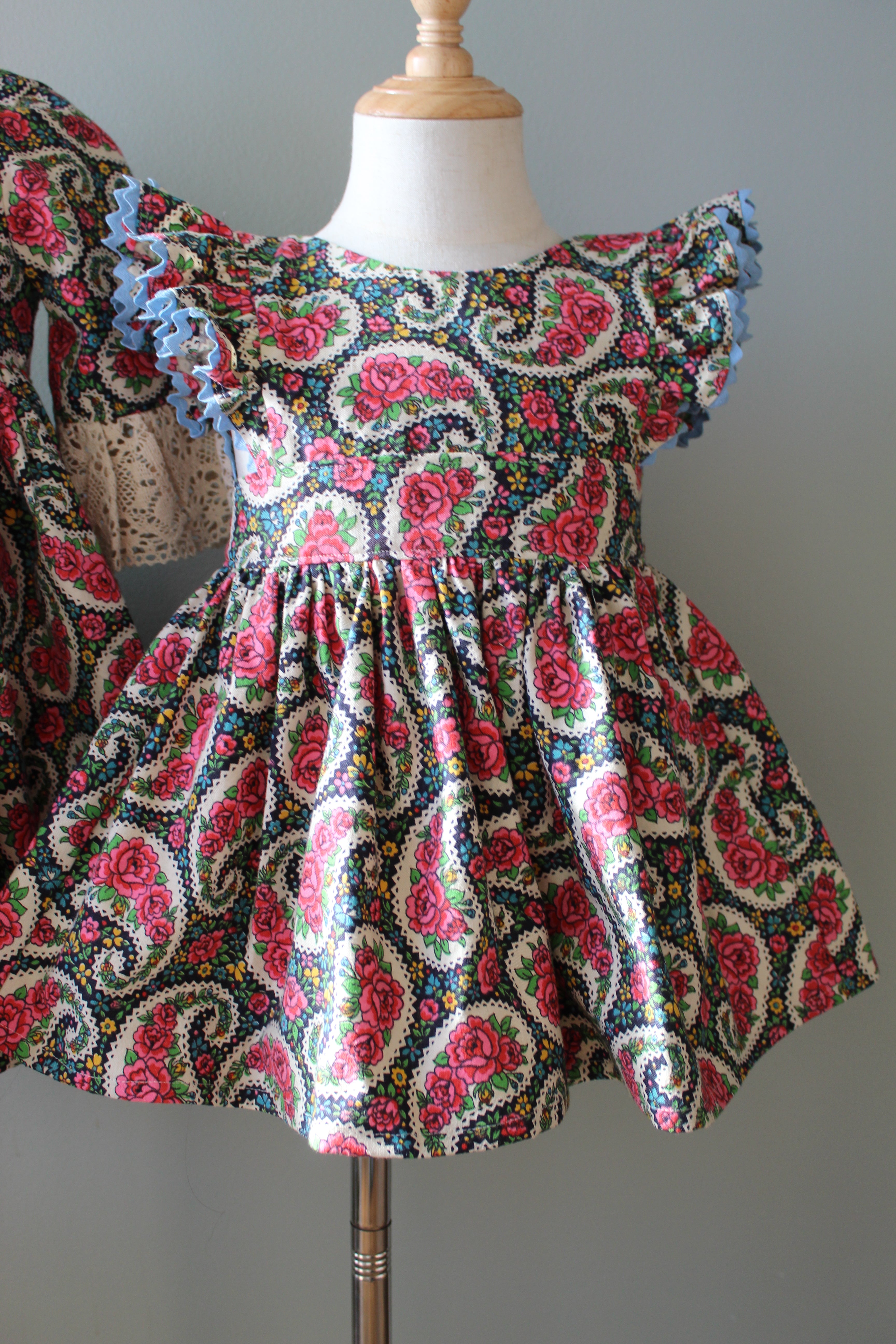 Vera Bell Sleeve Dress & Wrap Pinny | 5T & 12-18 Months| Ready to Ship