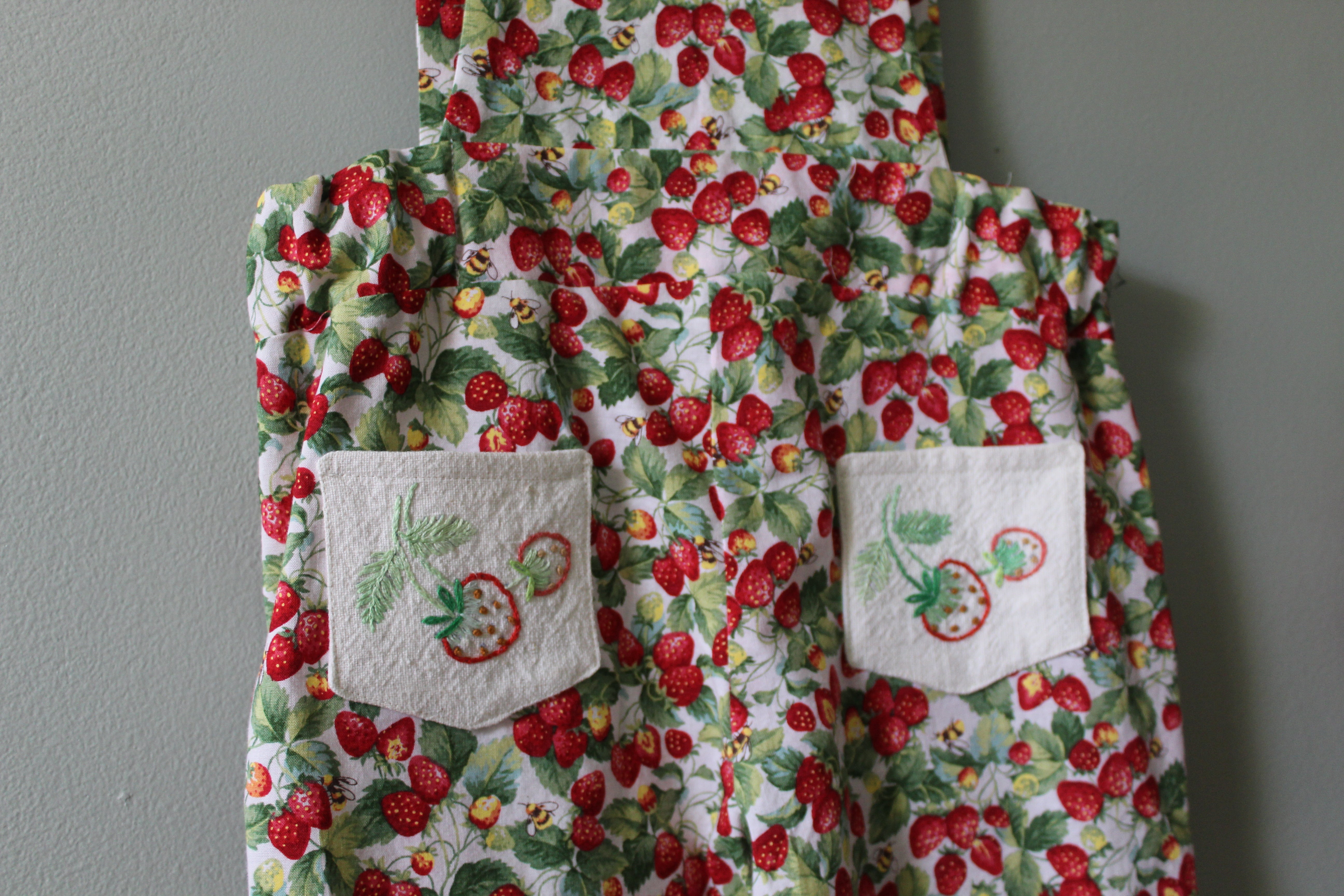 Bea Strawberry Overalls | Girls Size 5T | Ready to Ship