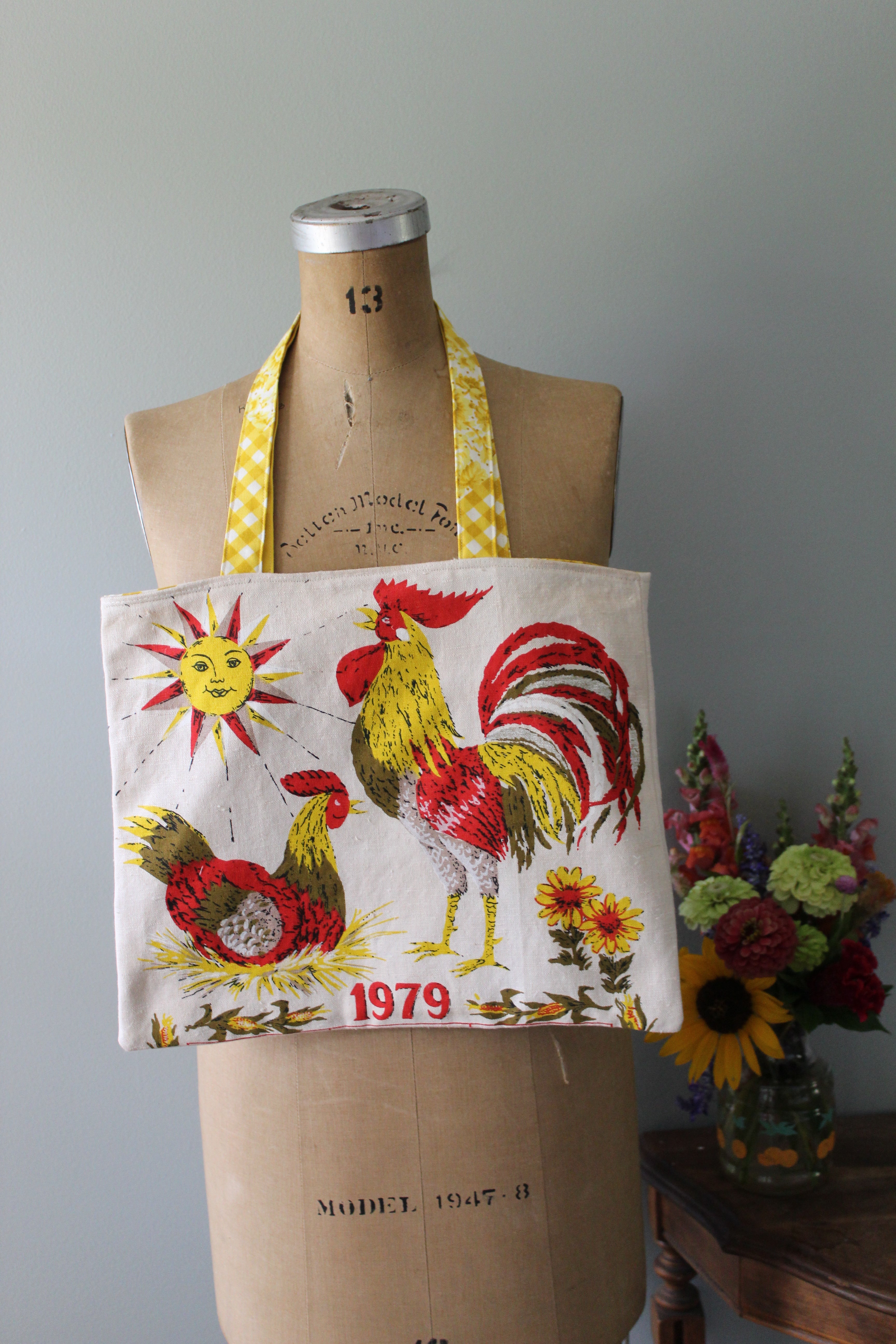 1979 Rooster Tea Towel Tote | Ready to Ship