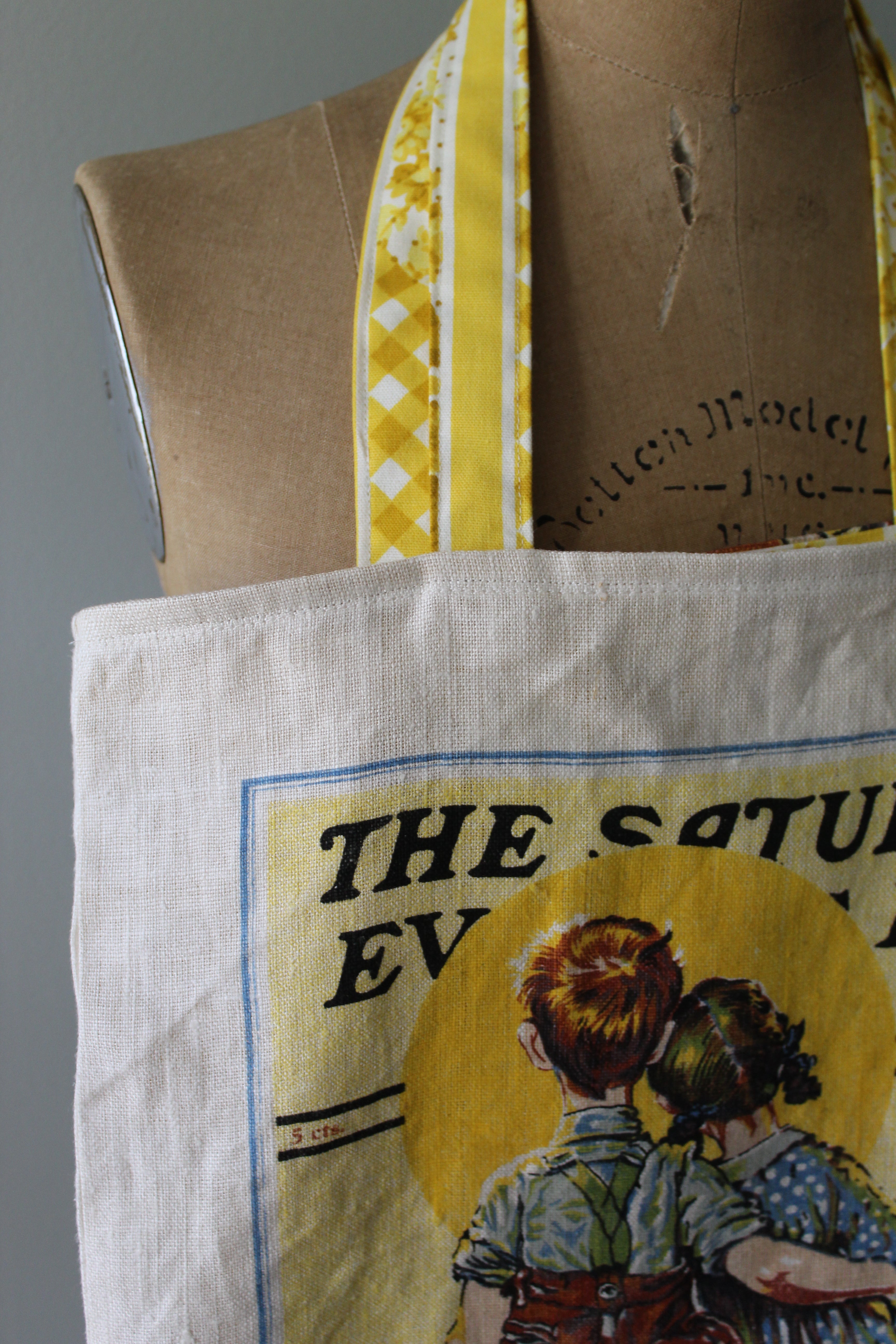 1979 Saturday Evening Post Tea Towel Tote | Ready to Ship