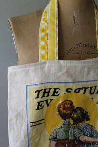 1979 Saturday Evening Post Tea Towel Tote | Ready to Ship