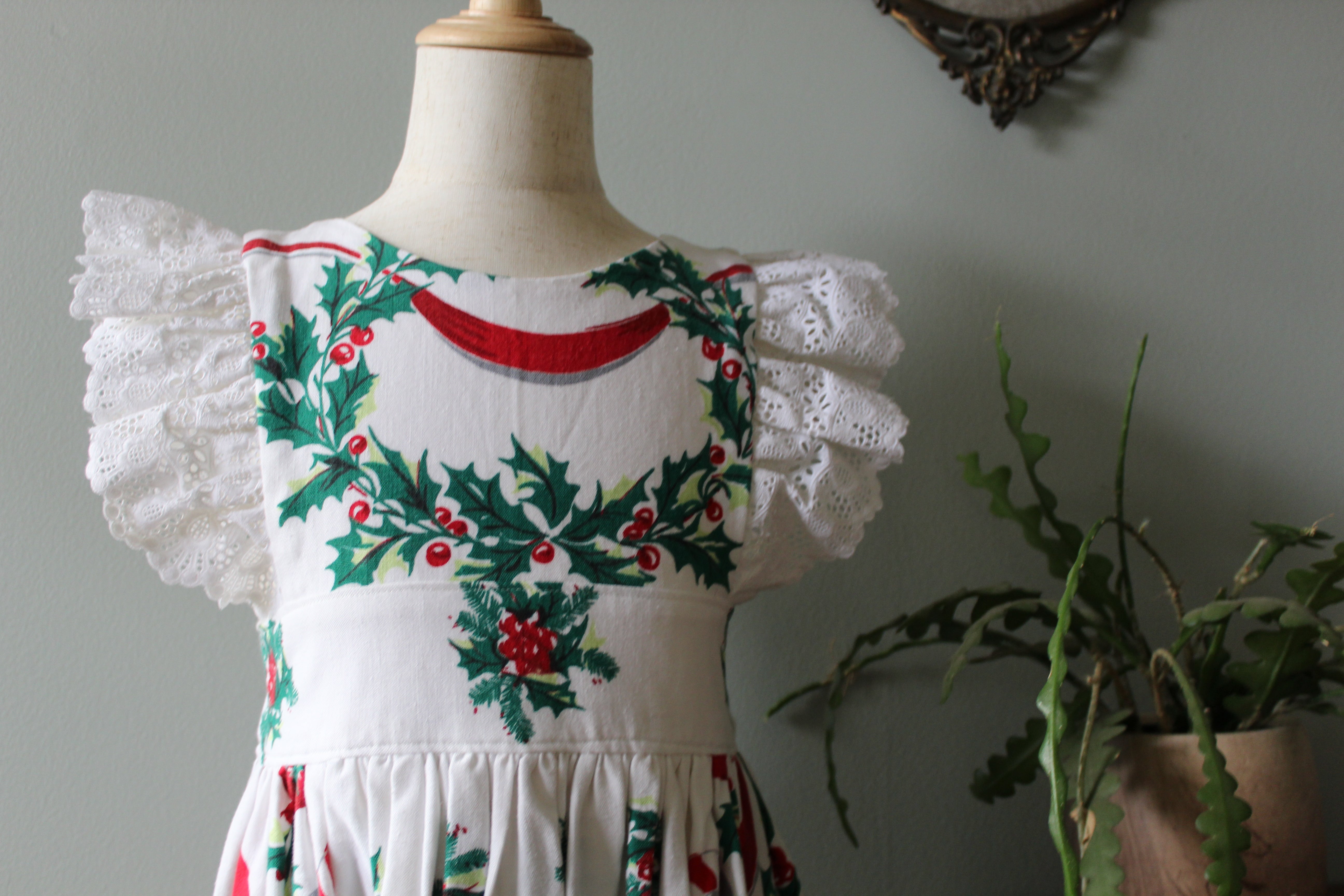 Noel Christmas Wrap Pinny | Girls Size 5T | Ready to Ship