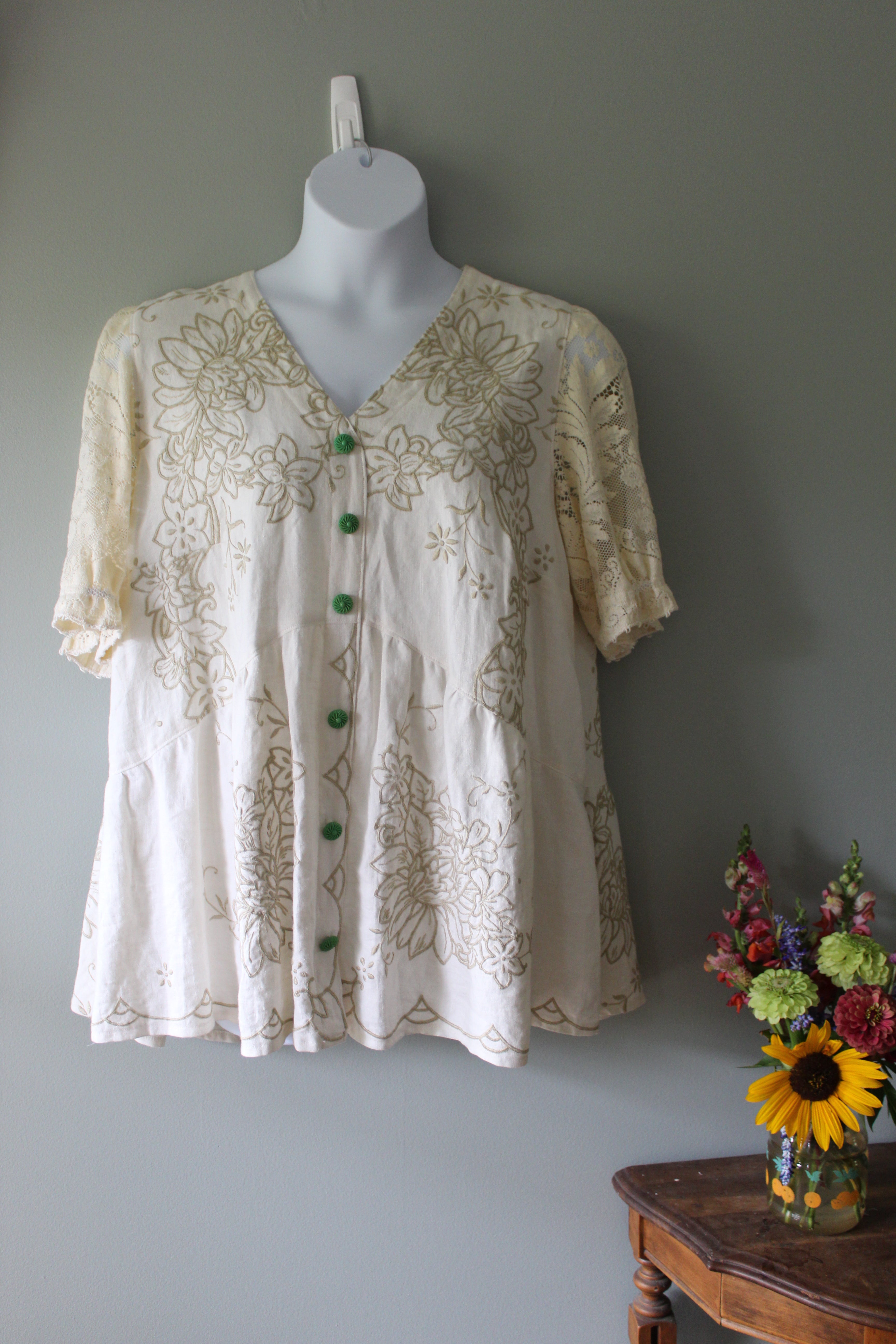 Madeira Embroidered Womens Top | Size 14/16 | Ready to Ship