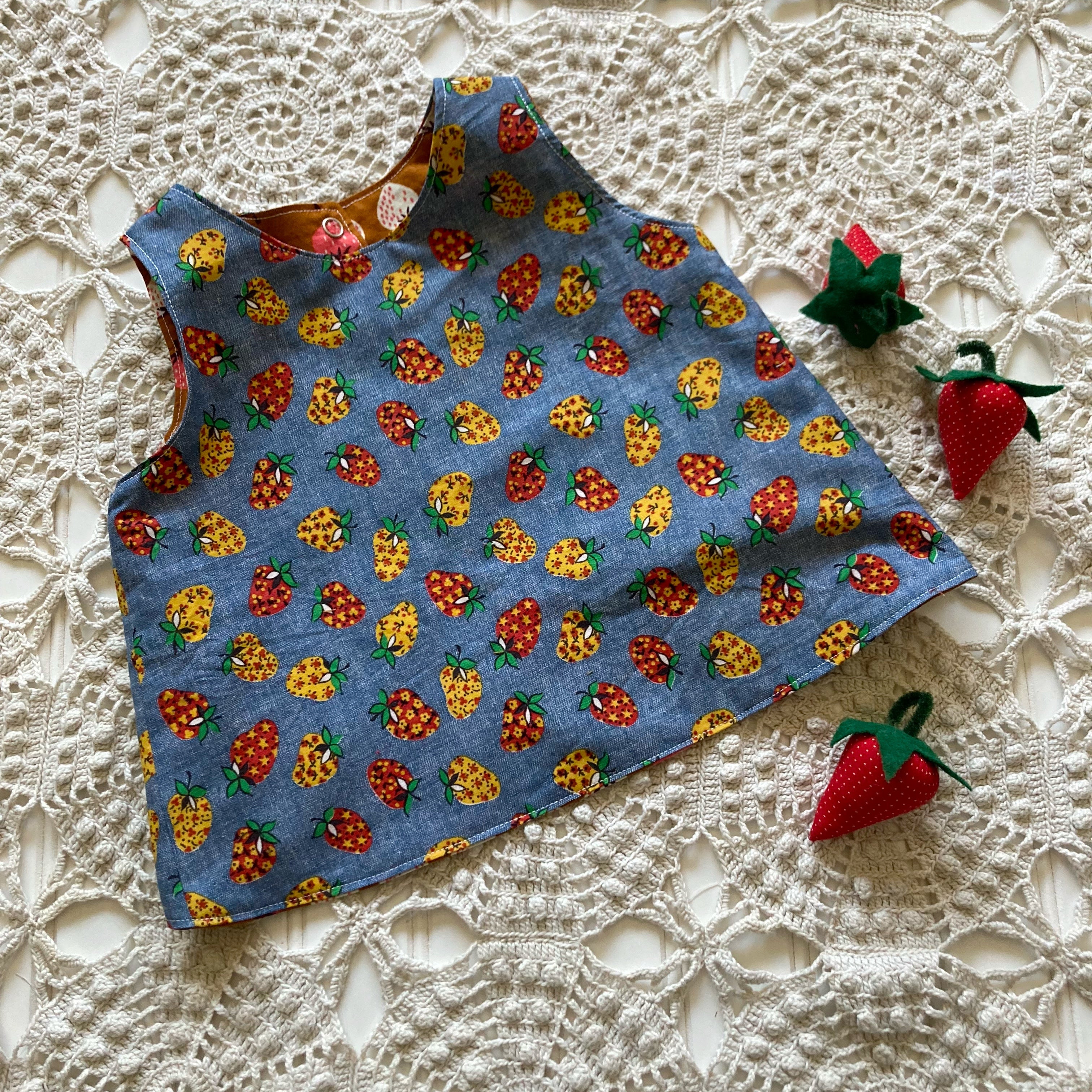 Eva Strawberry Swing Top  | 2T | Ready To Ship